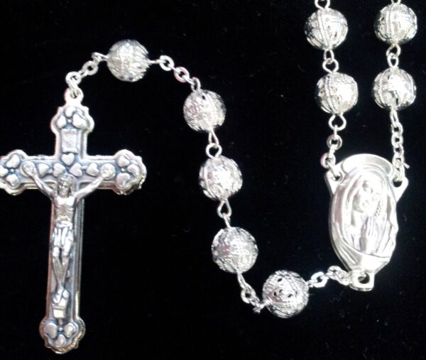 Silver Colored Sphere Rosary